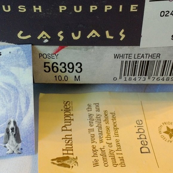 Hush Puppies Posey 10M white leather flats - Picture 6 of 7